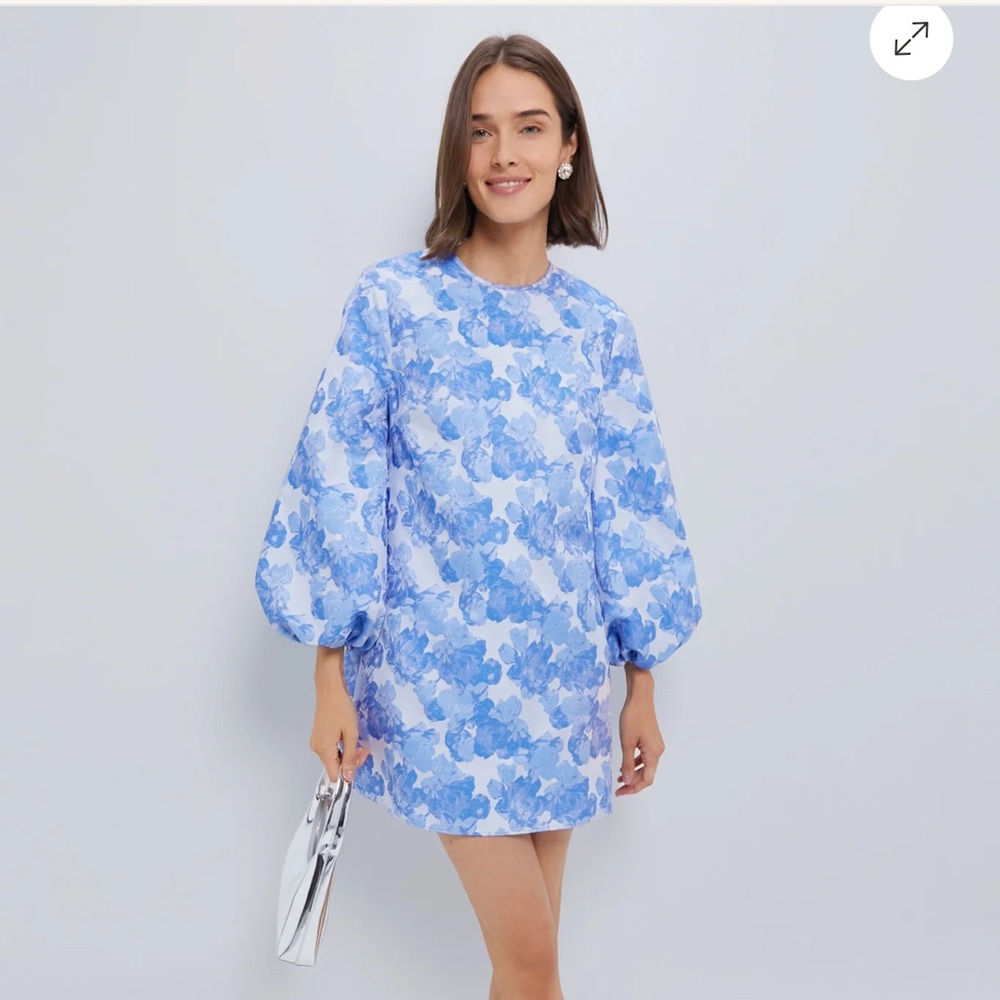 Tuckernuck Hyacinth House Pale Blue Jacquard Janie Mini Dress size M